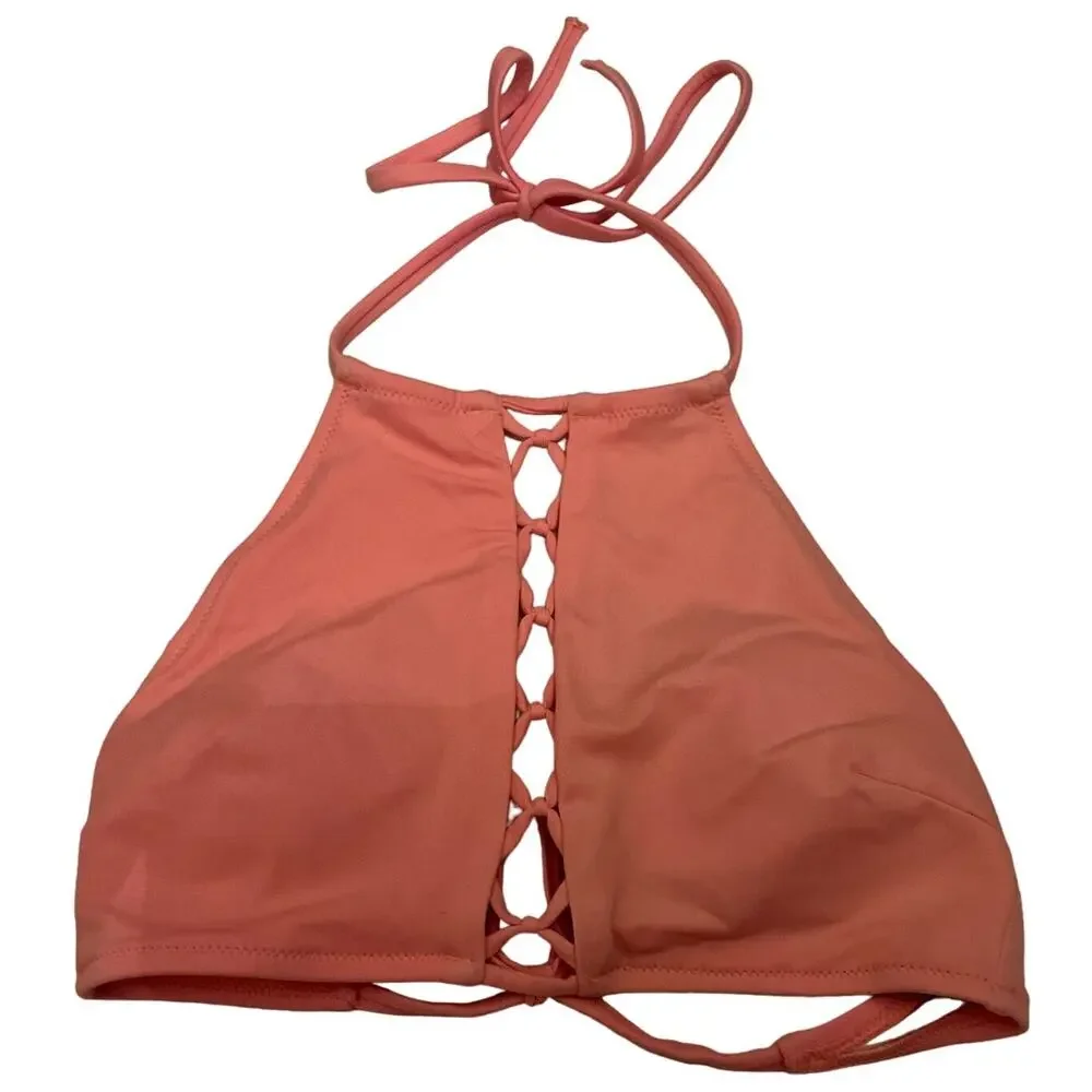 Victoria's Victoria Secret Bikini PINK Light Pink High Neck Halter Set XS - EUC